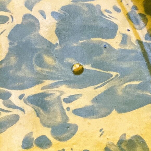 Set/5 Vintage Enamelware Divided Plates 12” Green, Mustard Yellow Graniteware - Picture 11 of 12